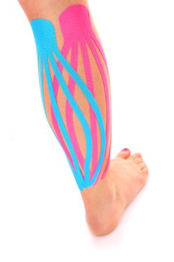 leg with therapy tape